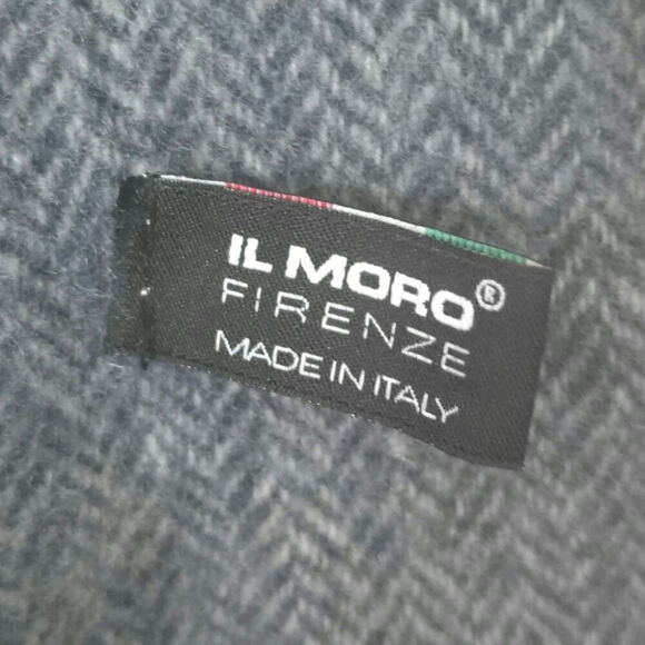 IL Moro Frienze Herringbone Scarf Gray Blue  Mens OS Italy - Picture 4 of 4